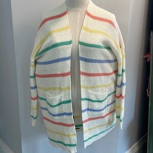 Debut, size S/M, pastel stripe cardigan sweater, excellent condition